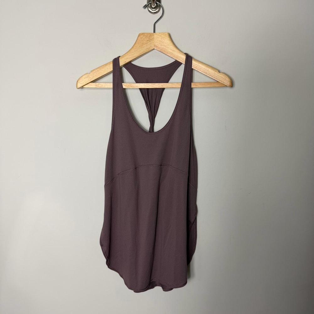 Lululemon Tank Top Side slits Mesh Purple Gray Color Size 8 *797